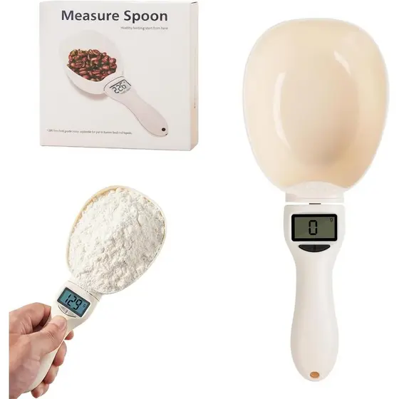 Colher Medidora Digital – Balança de Medição de Alimentos, Colher Pesadora com Display LCD, Precisão de 800g/0.1g, Colhe