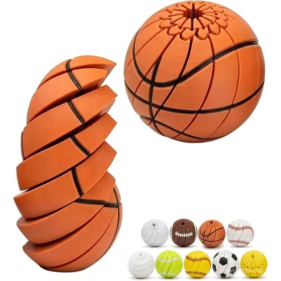 Brinquedo Anti-stress de Basquete, Bola Anti-stress Impressa em 3D, Bola Sensorial de Encaixe para Alívio do Estresse, B