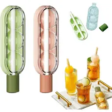 Garrafa de Água com Gelo 2 em 1, Moldes de Silicone Redondos para Fazer Bolas de Gelo, com Canudo, Moldes Redondos para