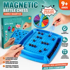 Jogo xadrez magnetico tabuleiro portatil brinquedo esferas estrategia
