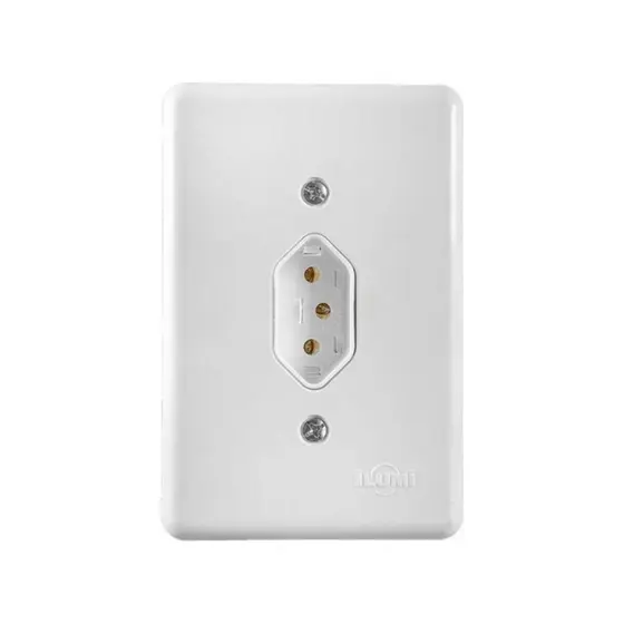 Conjunto Tomada Elétrica 2P+T Placa Branca 10A Stylus Ilumi