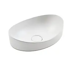 Cuba Pia Apoio Oval Branca Brilhante Banheiro 47x33cm Icasa