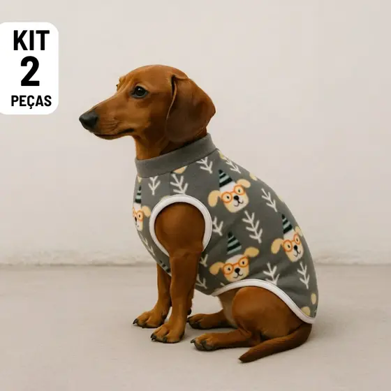 Kit 2 Roupa para Pet Cachorros Cães Porte Pequeno Sortido em fleece Macia e confortavel