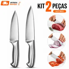 1 Facas nº6 e 1 Facas nº7 Profissional Inteiriço Aço Inox Faca para Churrasco Açougue Cozinha