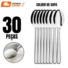 30 ou 18 Talheres Colheres em Aço Inox Premium Alta qualidade Para Restaurantes Cozinha Casa Bar Talher Colher de Sopa