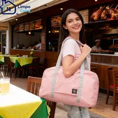 Bolsa de armazenamento de viagem dobrável, à prova d'água e de grande capacidade, adequada para malas