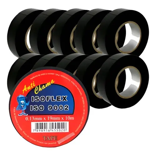Fita Isolante Anti Chama 19mm X 10m C/ 10 Unidades Isoflex