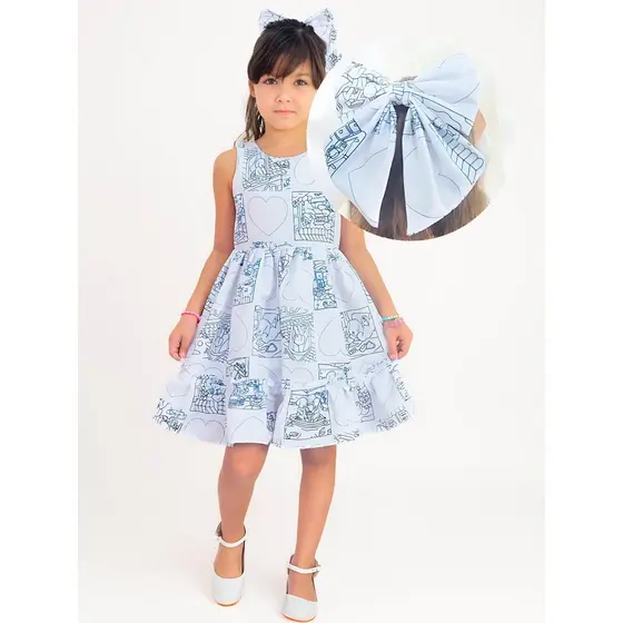 Vestido para Colorir + Enfeite de Cabelo: Inspirada em Livros de Desenhos