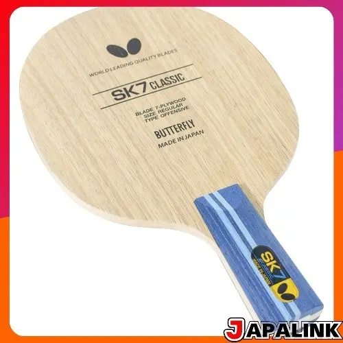 Raquete de tênis de mesa Butterfly SK7 Classic-CS com porta-canetas, estilo chinês, madeira compensada de 7 camadas, 23