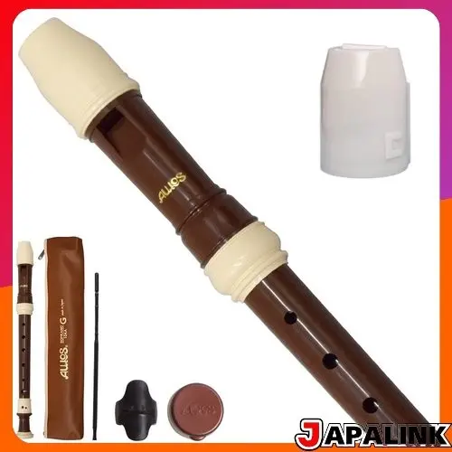 Conjunto de flauta doce soprano estilo alemão 104A AULOS com tampa antibacteriana 【Direct from Japan】