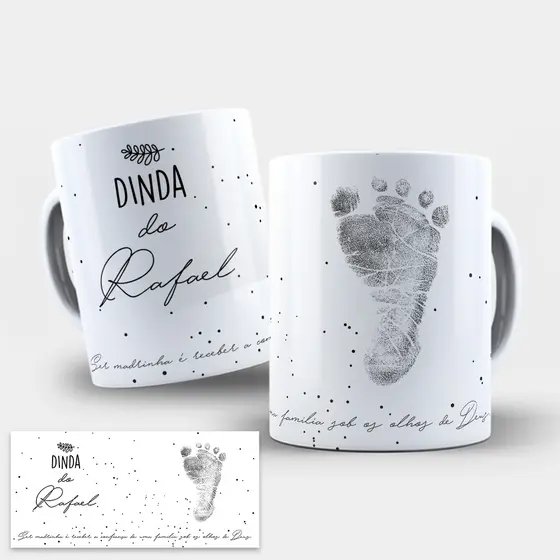 Caneca Padrinho e Madrinha de Batismo | Personalizada com Nome da Criança e do Dindo/Dinda