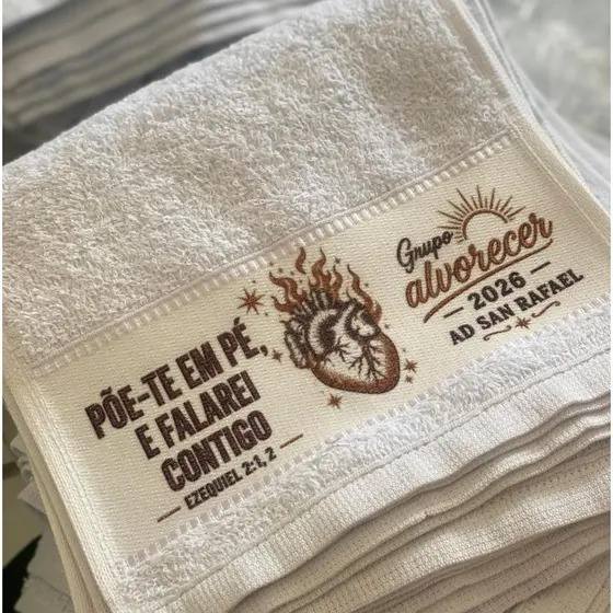 Kit Toalhinhas Personalizadas Brinde Mãe Igreja Casamentos Eventos e Empresas com Logomarca