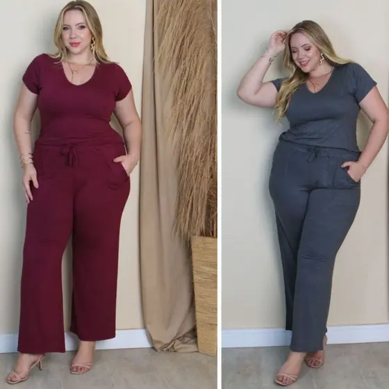 Kit 2 Conjuntos  Feminino Plus Size Elangante e Confortável em Viscolycra