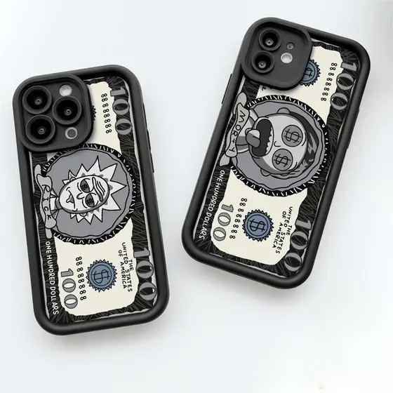 Capinha Capa de silicone Anti-impacto Rick e Morty para iPhone XR 11 12 13 14 15 16 17 pro max plus case