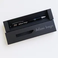 Caneta Metálica Touchscreen Personalizada com Caixa Gravada a Laser Nome Frase ou Logo
