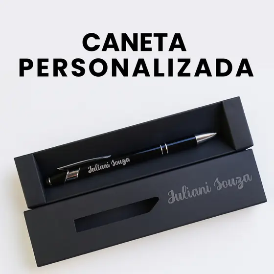Caneta Touch de Metal Personalizada com Caixa Gravada Nome Empresa ou Logo