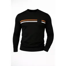 Suéter Masculino Gola Redonda  Blusa de Tricot Listra Fina Alta Qualidade Tam. M G GG  Dia dos Pais