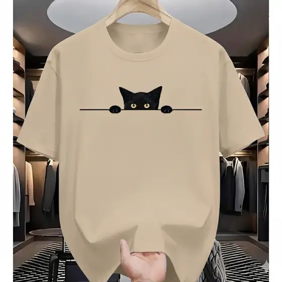 Camisa Camiseta GATO Lançamento Premium Estilosa Confortavel Elegante Gola Redonda 100% Algodão