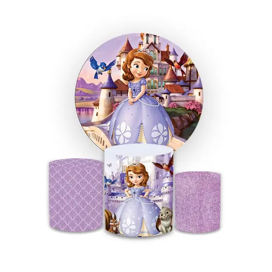 Kit Capas Decorativas Festa Completo Veste Facil Princesinha Menina Baby Kids Aniversario Sublimado