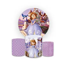 Kit Capas Decorativas Festa Completo Veste Facil Princesinha Menina Baby Kids Aniversario Sublimado