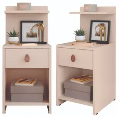 Kit 2 Mesa de Cabeceira com Gaveta e Prateleira Lançamento Criado Boss Canto Cama Quarto