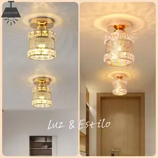 Luminária de teto criativa luz de foyer luz de corredor de cristal entrada varanda luz de quarto moderna simples