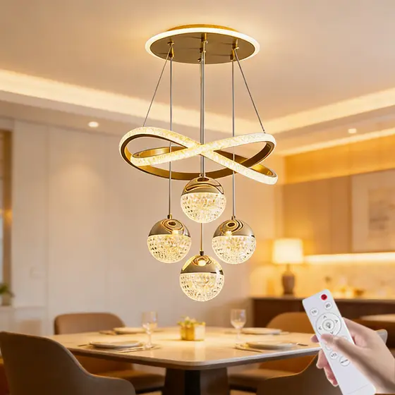 3 Cores Em 1 lustre para sala Lustre Sala De Jantar Luz Novo Estilo Cozinha Simples E Moderno Quarto 110-220V