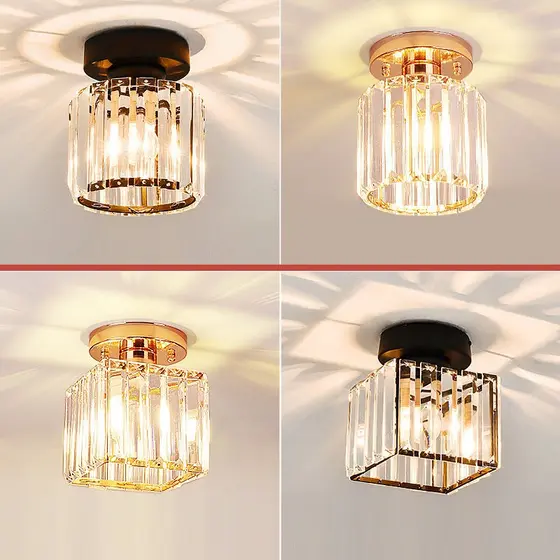 Lâmpada Led Moderna Para Corredor Com De Teto De Cristal Varanda De 3 Cores (110V-220V)
