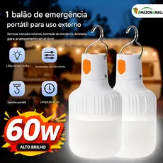 Lâmpada LED 60W Camping KIT4 KIT2 KIT1 Unidades USB Recarregáveis De Longo Prazo À Prova D'água Para Pesca De Emergência