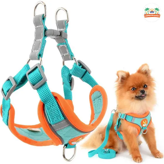 Coleira Peitoral Confortável e Guia para Pets – Ideal para Raças Pequenas e Médias
