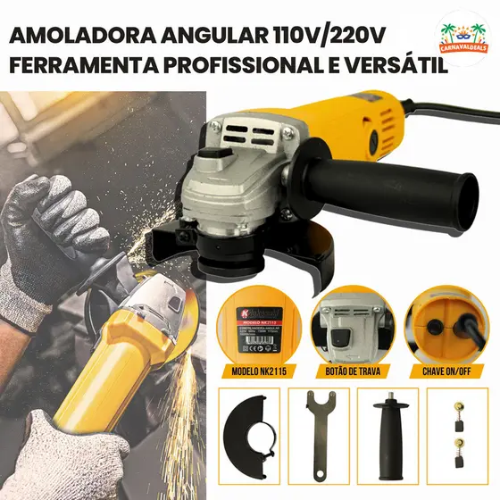 Esmerilhadeira Angular 900W – Alta Potência para Cortes e Lixamento