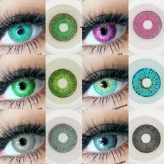 Lentes De Contato De Cor Verde Cinza cosplay Roxas Da Moda Com Estojo Transporte Rápido Do Brasil