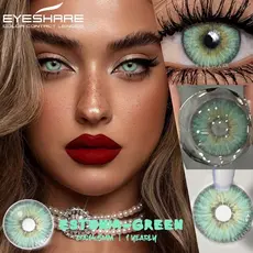 1 Par De Lentes De Contato Coloridas estonia-Verde Com Estojo Para Uso Anual Envio Do Brasil Rápido