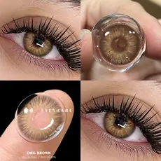 Lentes De Contato De Cor Azul Para Olhos 1 Par De Macias Marrons Com Estojo Formato De Navio São Paulo