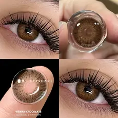 EYESHARE 1 Par De Lentes De Contato Marrons , Marrom chocolate , Coloridas De Uso De 1 Ano Com Estojo Enviado De São Pau