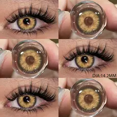 Eyeshare 2 Peças De Lentes De Contato Marrom/Cinza Para Olhos , Coloridas De 14.2 Mm , Envio Cosmético Anual De São Paul