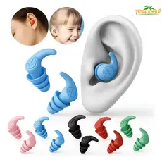 Tampão Ouvido 3 Camadas Antiruído Lavável Reutilizável Par Protetor Auricular para Dormir Natação Estudo Trabalho