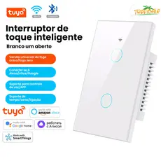 1 2 3 Botões Interruptor Inteligente WiFi com Tomada Uso Prático