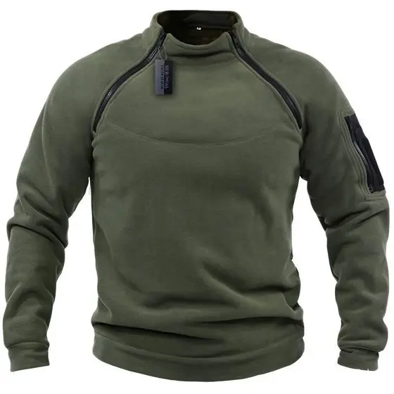 Suéter Tático de Primavera com Zíper Lateral, Respirável, para Caça, Novo Pulôver, Jaqueta Quente Masculina Uqh2 SZNS
