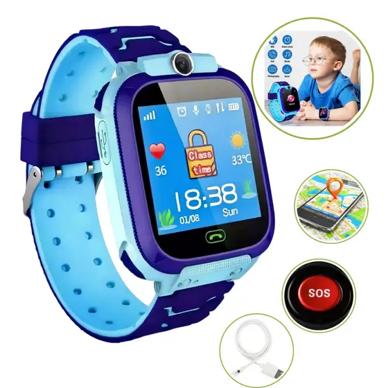 Relógio Smartwatch Infantil GPS Rastreador com Câmera e SOS para Kids e Teens 【Só funciona com 2G】