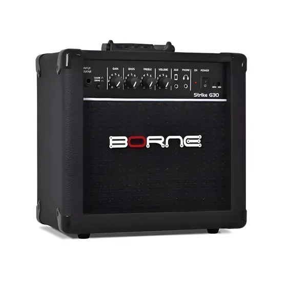 Amplificador Borne Strike G30 15W Preto Guitarra Cubo Bivolt Limpo Drive