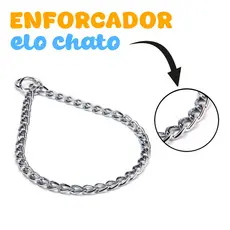 Coleira para cachorro enforcador colar elo chato 2,0mm 2,5mm