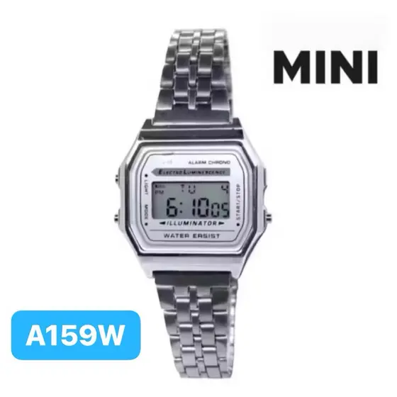 Relógio Feminino MINI Digital Prata LED Unissex Inoxidável