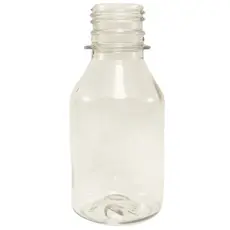 FRASCO PET REDONDO PORTA SHAMPOO, CONDICIONADOR, SABONETE LÍQUIDO DE 100ML TRANSPARENTE.