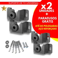 Kit 2/1 Suporte de TV Universal Fixo Led Lcd Smart Até 100 Polegadas Monitor Parede Painel Imediato