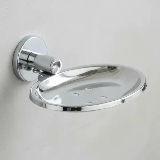 Saboneteiras De Parede Aço Inox Porta Sabonete Unidades Cor Cromada Prata