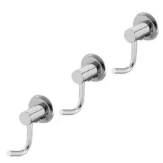 Kit 3 Cabides Gancho Porta Toalha roupa De Parede Inox Alumínio cromado praeado