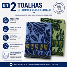 Kit 2 Toalha de Banho Macia Alta Absorção Secagem Rápida Confortável Uso Diário Viagem Sortidas
