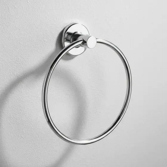 Porta Toalha De Rosto Argola Toalheiro Aço Inox Cor Prateado