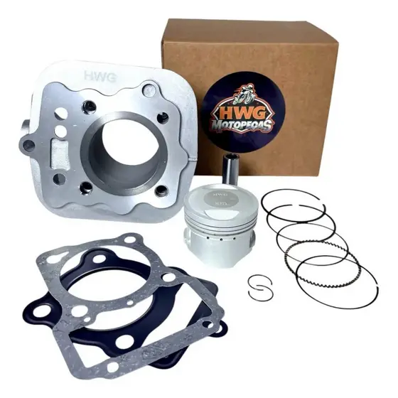 Kit Cilindro Completo + Pistão Para Honda Titan 125 2000 A 2001 Std Hwg